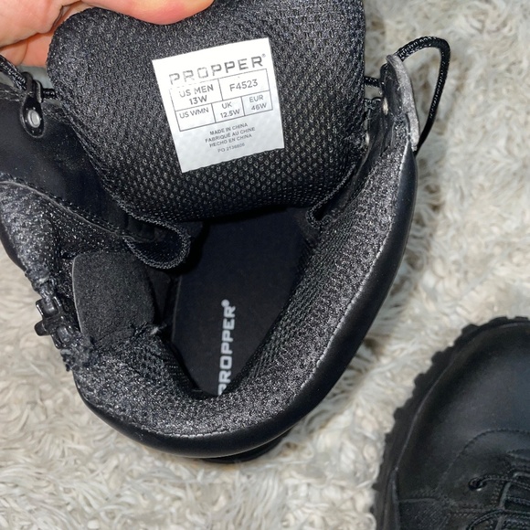 Propper Mens 13W Boots Black Lace up Zip side - Picture 6 of 13